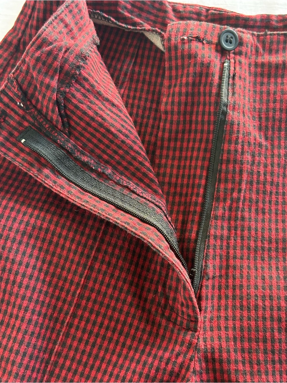 Vintage Spiegel Reflections Red & Black Gingham High Rise Tapered Pants Retro - Picture 4 of 12